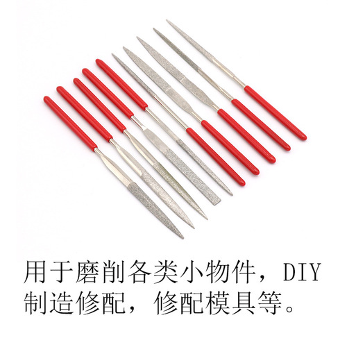 Diamond file 3*140 flat/square/triangular/semi-round file electroplating model shaping file flat file assorted file