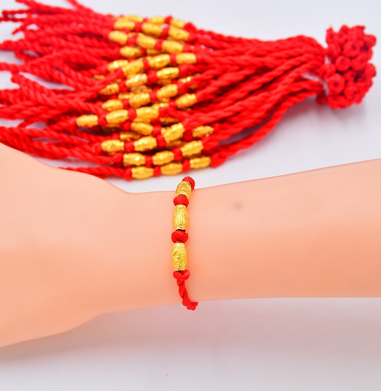 Классические длинные бусины из красной веревки (1 шт.)