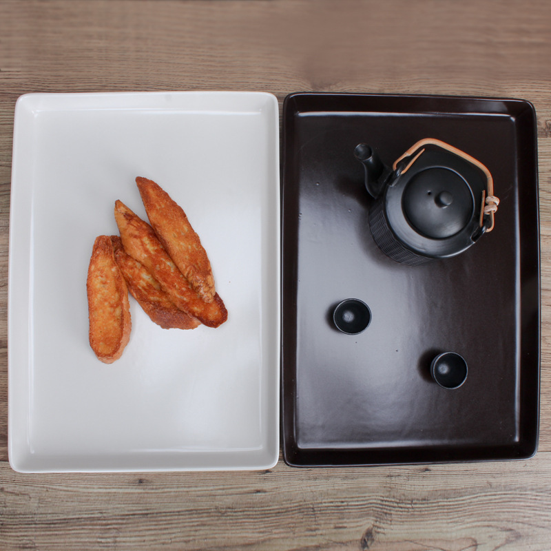 Plato de pavo de porcelana rectangular Bandeja plana de gran tamaño de 18"