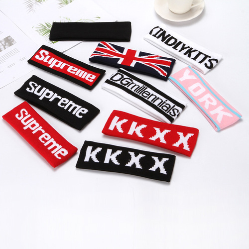 Korean Origin Hanyang Knitted Letter Headband, Face Towel, Head Cover, Exercise Street Dance Sweatproof Headwear for Men and Women