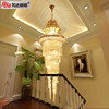 Cristal LED hotel ceiling lamp for country house, rotating round lights suitable for stairs