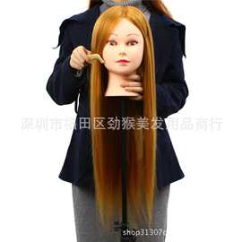 欧美热销款头模 美发教习头练习头模特头混合发可烫卷 盘发编发