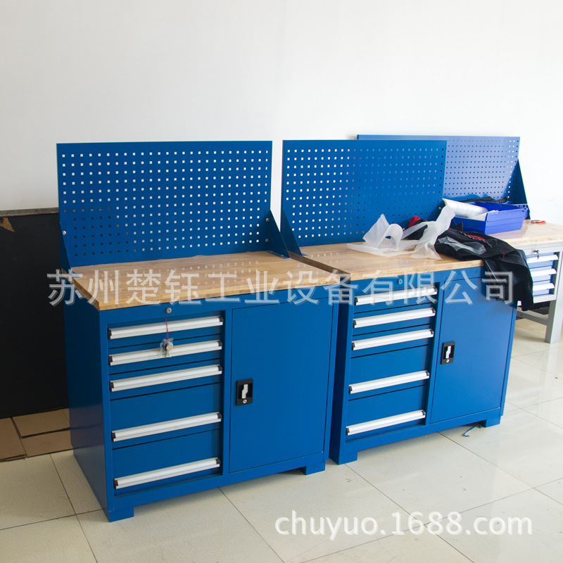 车间组合移动工具柜车储物柜多功能重型工位车四抽一门大承重