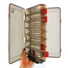 Weihe gun color double-sided lure box, bait, hook box, wooden shrimp box, plastic handle box, fishing gear box, cross-border