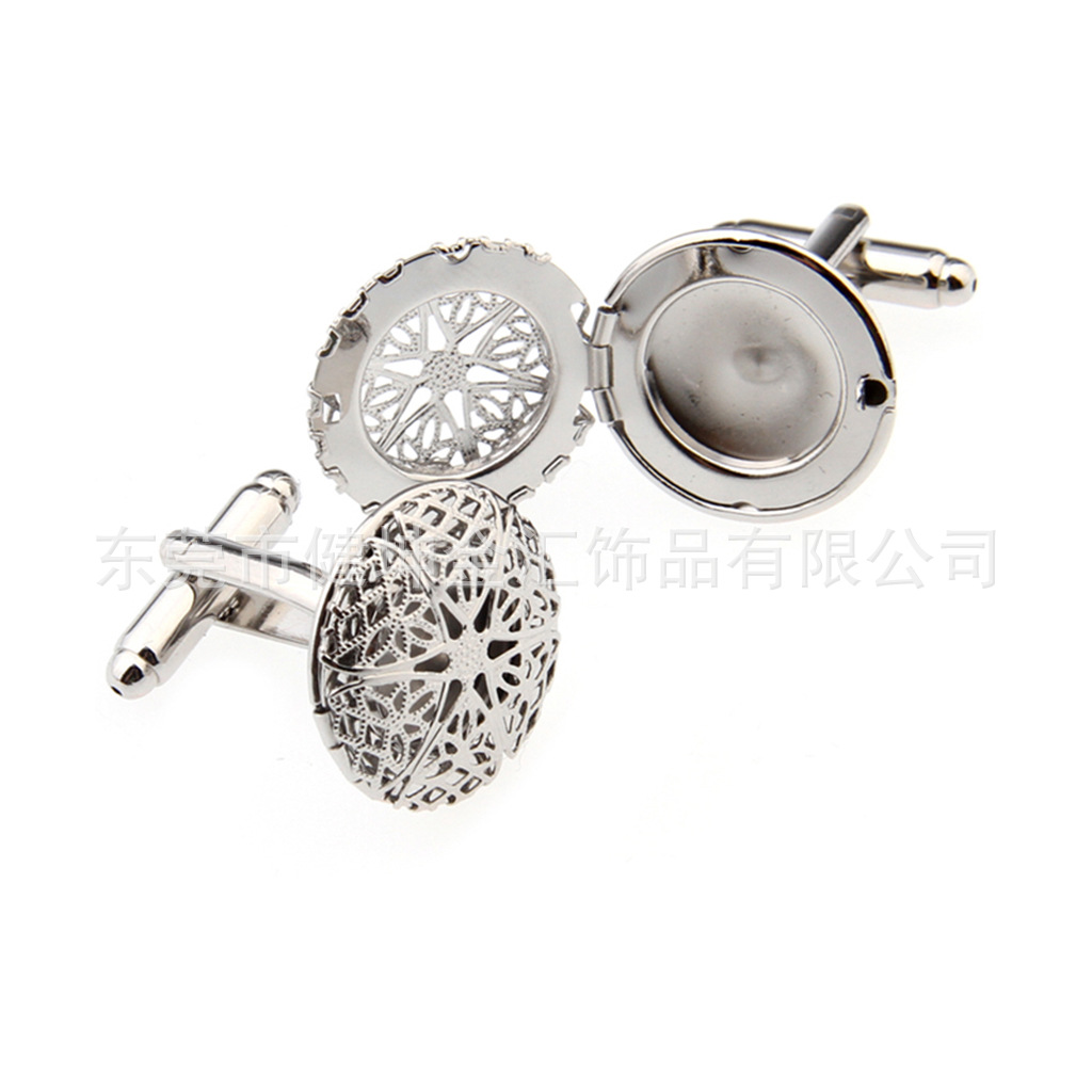 Factory spot round hollow flip photo frame cufflinks cufflinks men's cufflinks buttons cufflinks