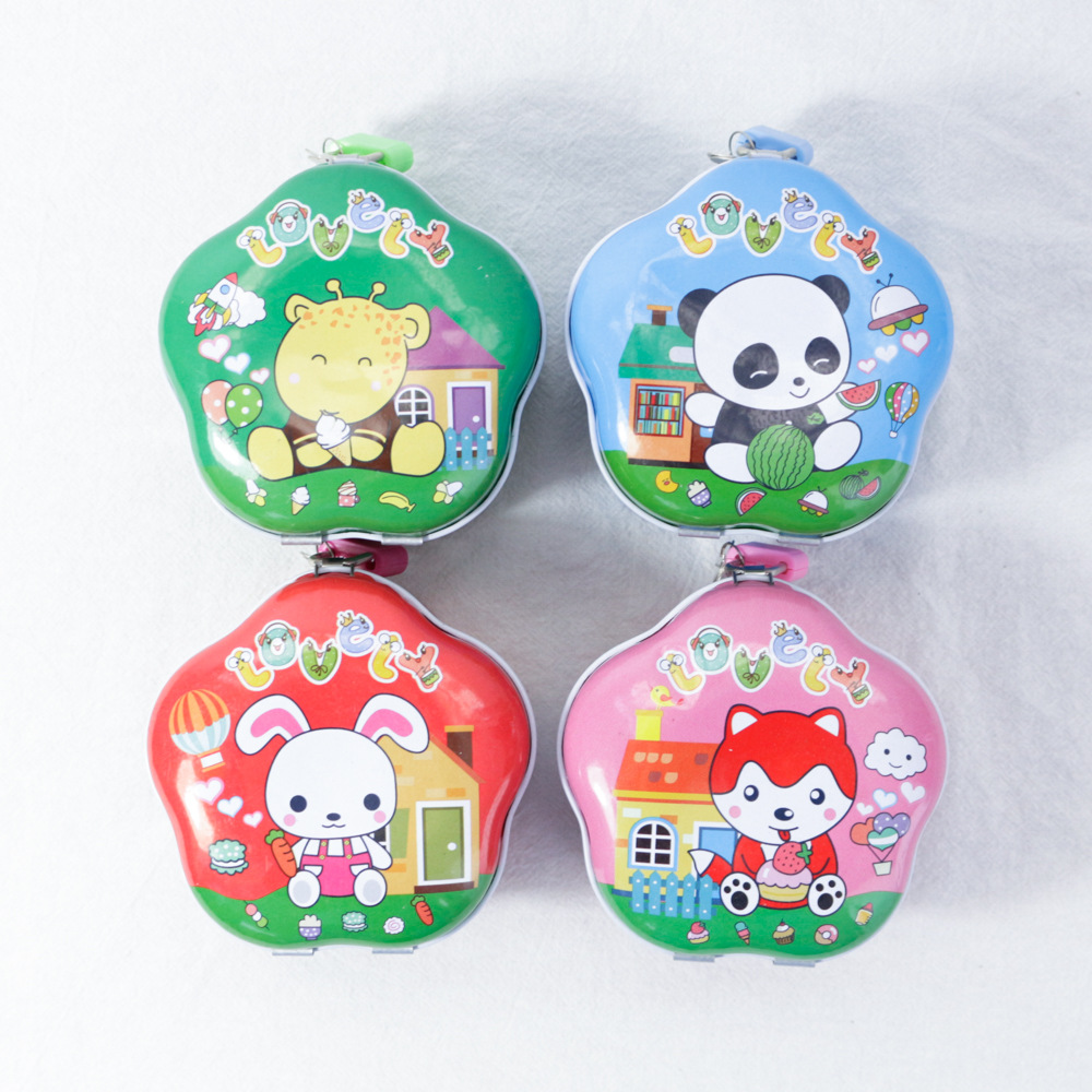 新款卡通儿童创意存钱罐带锁马口铁储蓄罐收纳盒糖果罐小礼品