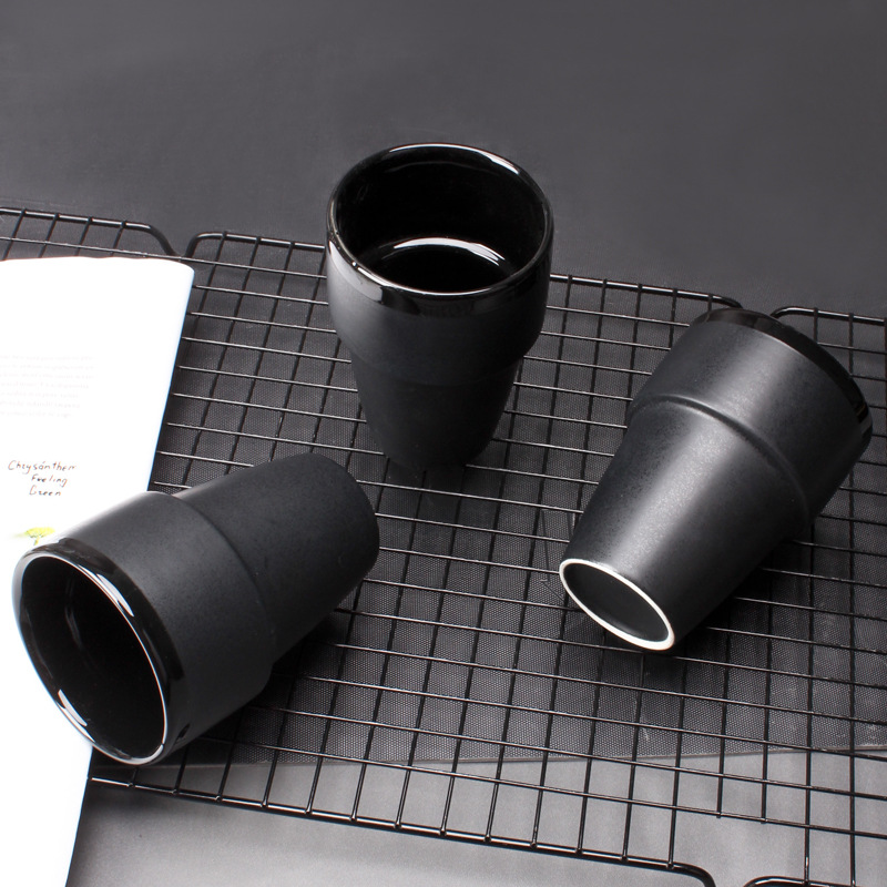 250ml café de cerámica negro taza agua Hotel restaurante hogar