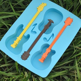 Creative silicone ice tray guitar shape ice tray three grid ice mold