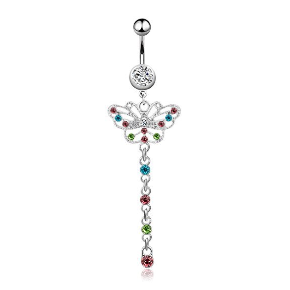 Set with bow, belly button piercing, wish, Amazon