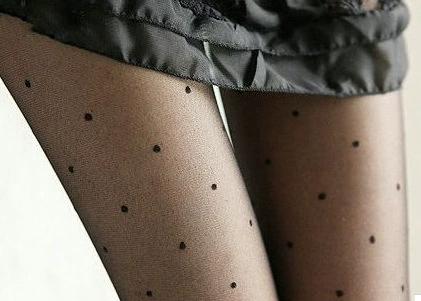 Tattoo sheer tights, spring-summer thin patterned stockings, black & white, multiple designs