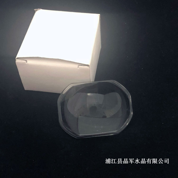 电动车前大灯透镜 长47mm宽35mm摩托车改装灯led凸透镜带铺路效果