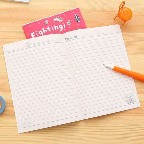 Yalong blue snail cartoon A5 soft-sided copy exercise book saddle-stitch notebook student English homework book