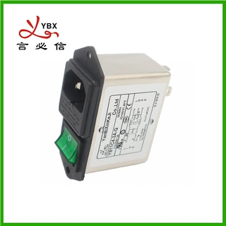 现货供应电源滤波器插座单双保险开关式滤波器10A三合一EMI滤波器