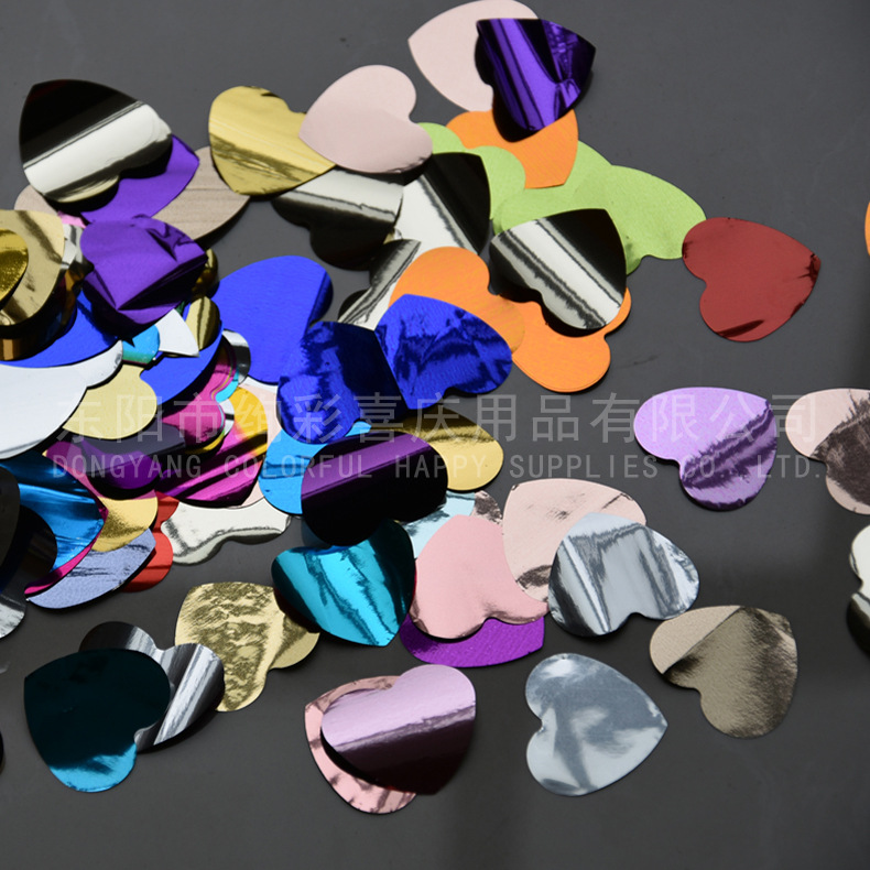 速卖通货源 生日PARTY用品 PET膜 婚庆公司亮片 爱心款 混色 3CM