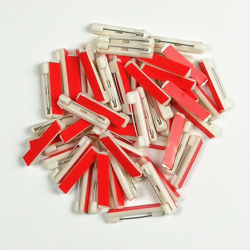 31mm塑料别针带背胶可粘贴胸针工号牌姓名贴手工diy拼豆别针批发