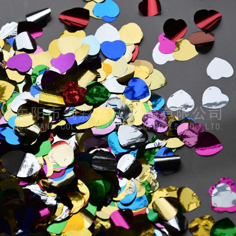 1.6CM波波球装饰亮片DIY镀铝膜气球填充亮片DIY爱心形状亮片批发