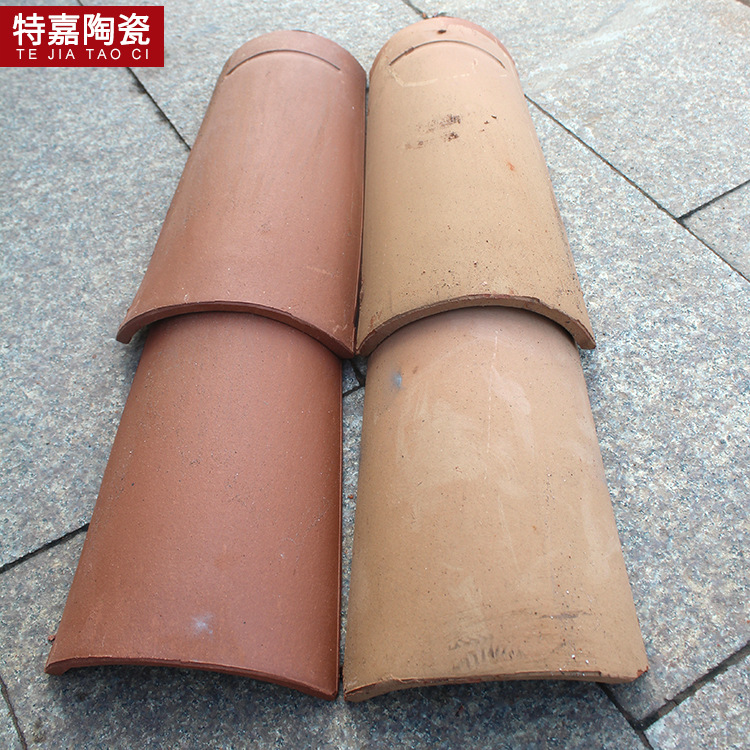 琉璃瓦本色瓦通体西班牙瓦陶土屋面盖瓦砖红色别墅筒瓦砖瓦