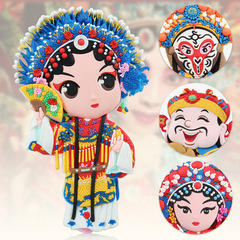 Q-version Peking Opera Character Mask Drama Magnet, Chinese Style Magnetic Gift, Creative Cartoon Small Gift for Foreigners