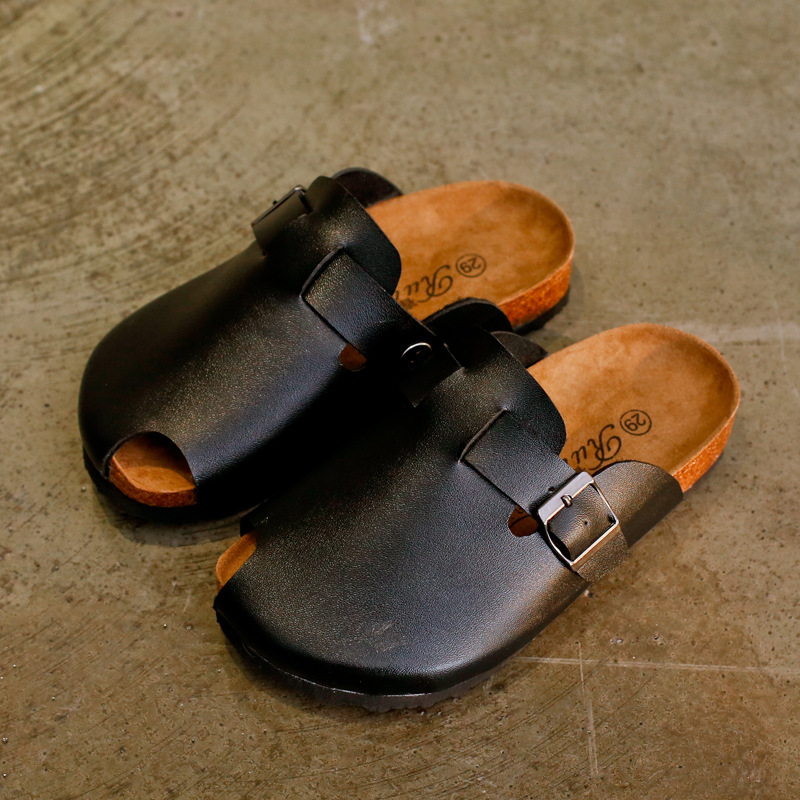 Ruizu New Spring And Autumn Children's Cork Slippers Trendy Girls' Sandals Boys' Beach Shoes Closed-Toe Korean Style_vogvips.com