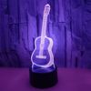 LED guitar, seven-coloured touch night light, creative atmospheric table lamp, suitable for import, 3D, creative gift