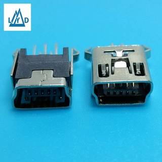 厂家供应USB 2.0MINI5P直插弯脚LCP灰胶 电子元器件连接器批发