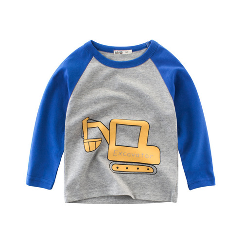 2024 children's clothing autumn new bottoming shirt children's Korean long-sleeved boy T-shirt baby caring boy clothes