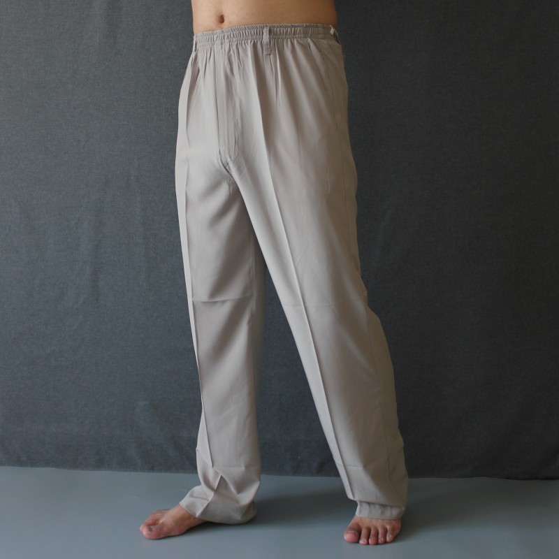 Summer silk thin breathable trousers for leisure with zipper