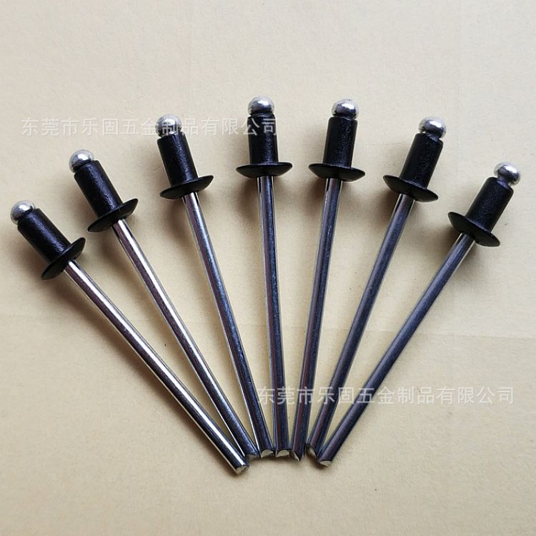 厂家直供铝圆头黑色抽芯铆钉黑色抽芯拉钉黑色圆头铝拉铆钉3.2*5