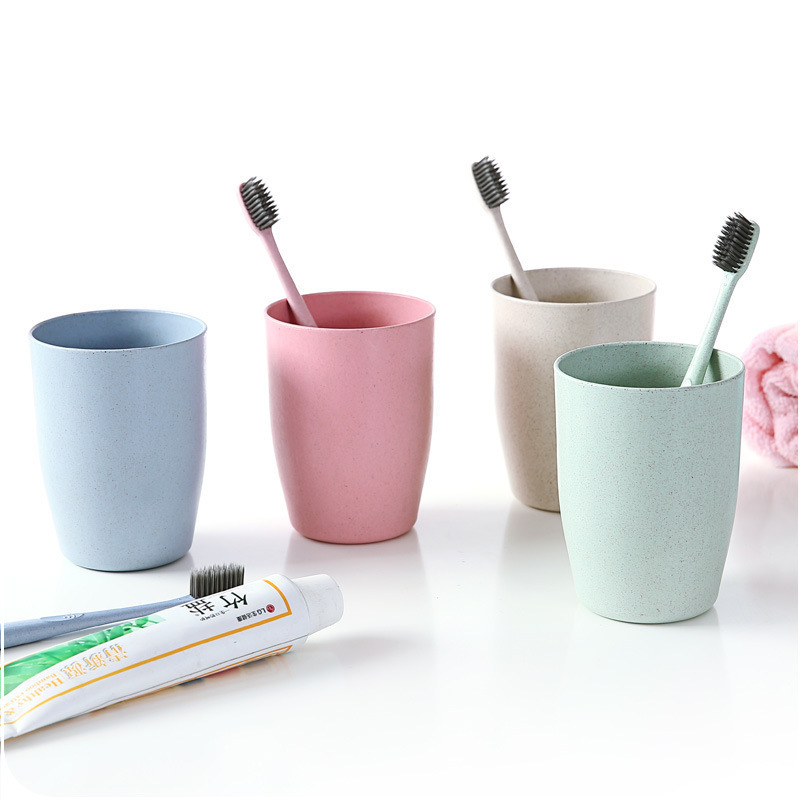Personalidad creativa de paja de trigo engrosada taza de cepillado de plástico taza de cepillo de dientes taza enjuague bucal protección del medio ambiente