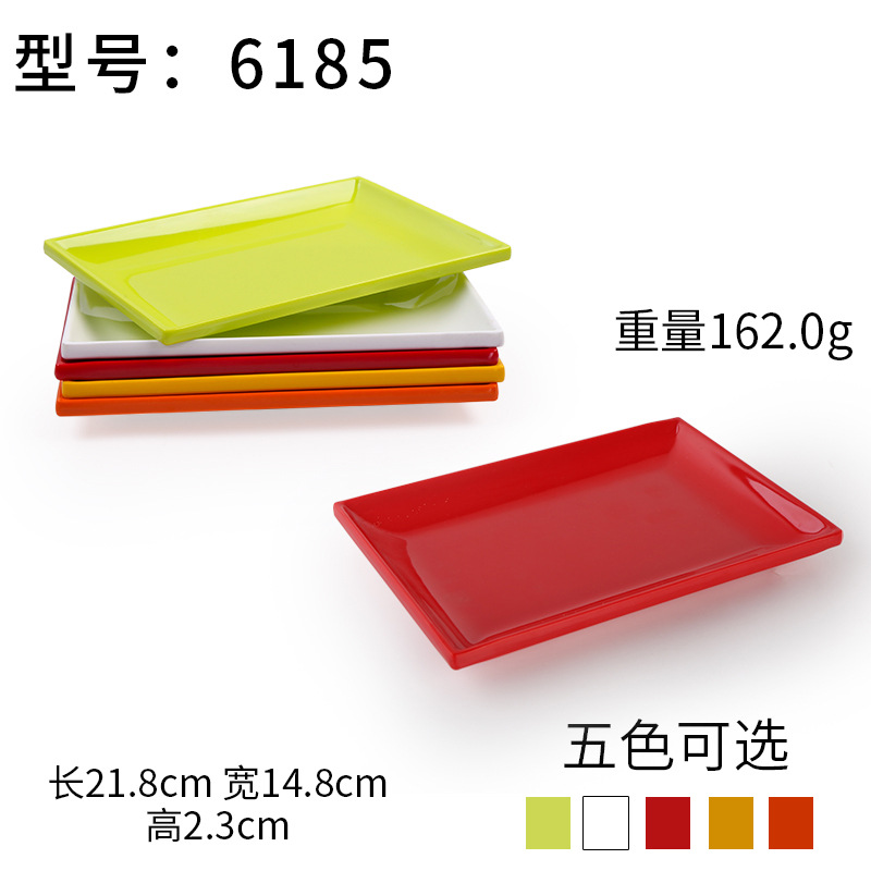 Plato de Melamina A5 Colorido Estilo Porcelana para Postres y Sushi