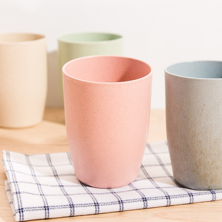 Personalidad creativa de paja de trigo engrosada taza de cepillado de plástico taza de cepillo de dientes taza enjuague bucal protección del medio ambiente