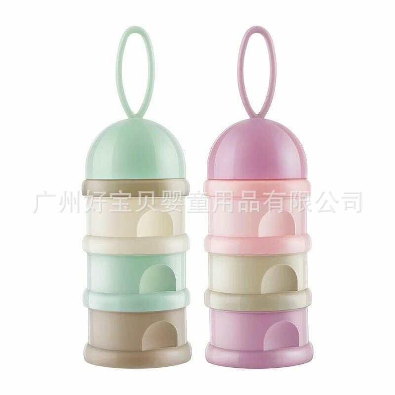 Round top formula milk powder container independent layers baby formula milk powder box portable large capacity three-layer formula milk powder box snack box