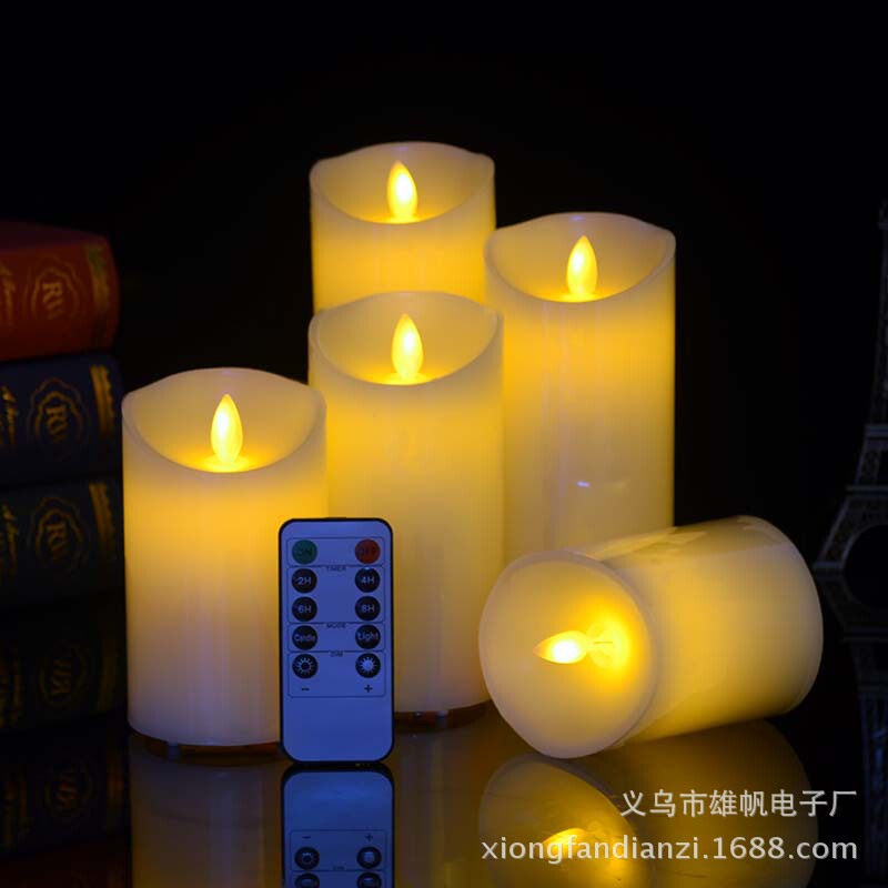 led遥控电子蜡烛灯充电款七彩仿真摇摆火苗婚礼布置会所装饰|undefined