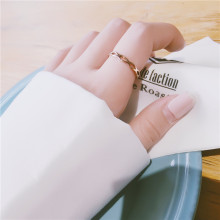 韩版时尚百搭几何钛钢戒指 日韩新款个性简约复古食指戒指环批发