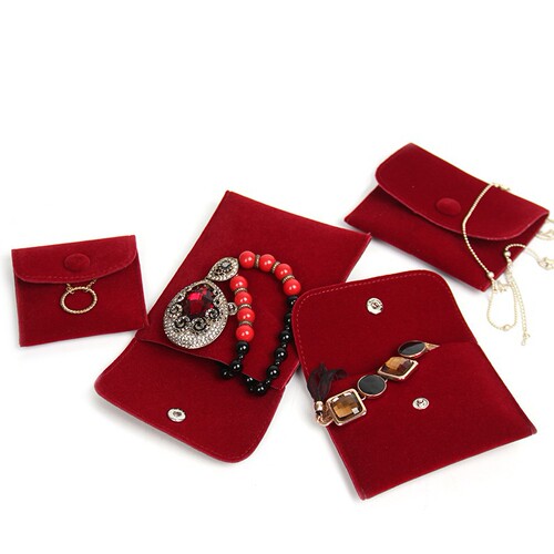 Jewelry Bag Velvet Purse Bag Snap Bag Thickened Fine Velvet Ring Necklace Jewelry Storage Bag Wholesale 