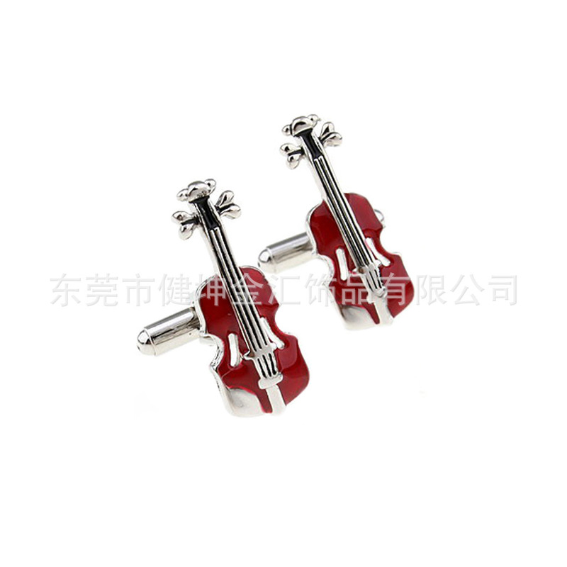 Factory in stock red violin cufflinks music cufflinks cufflinks French cufflinks button cufflinks
