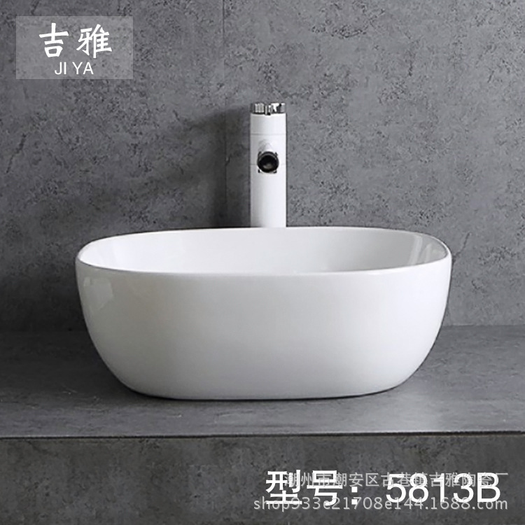 Al por mayor cuenca de cerámica cuadrado ronda esquina lavabo mesa superior Cuenca del arte cuenca Home Hotel lavabo