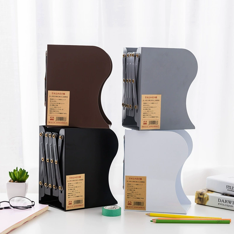 Factory direct sales explosion creative stationery supplies telescopic book holder folding book frame metal students cartoon
