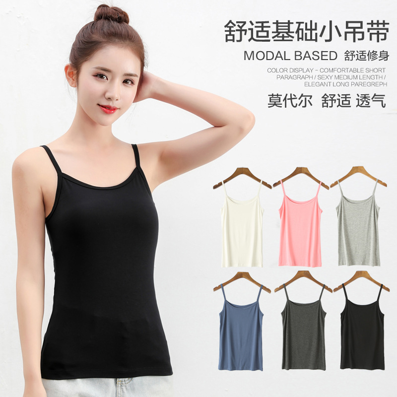 Camisola Modal Nueva de Verano 2024 para Mujer, Camisola Corta de Moda para el Verano, Ropa Interior Informal, Venta al por Mayor