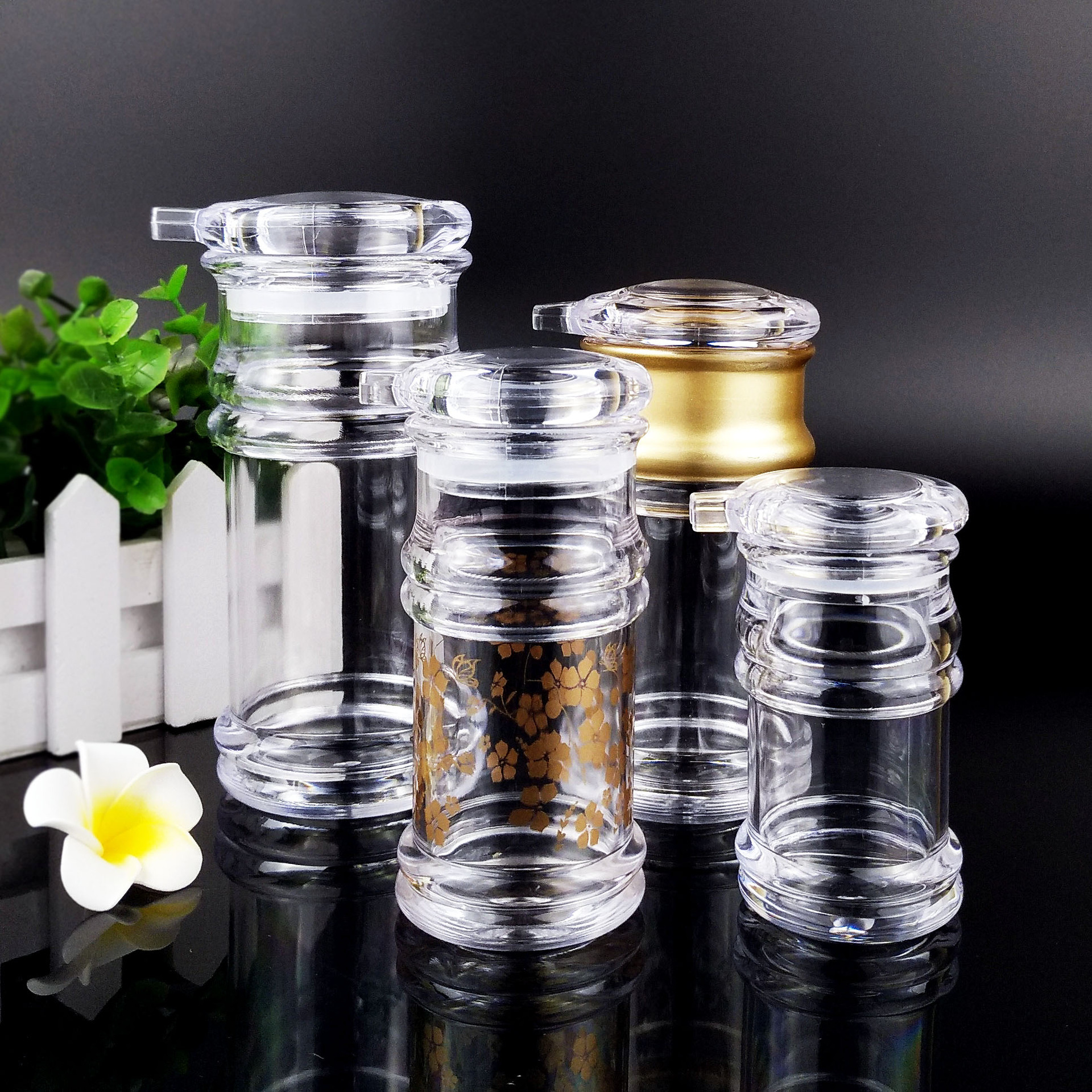 调味瓶透明调料瓶塑料亚克力醋瓶酱油瓶加厚pc现代简约调料缸