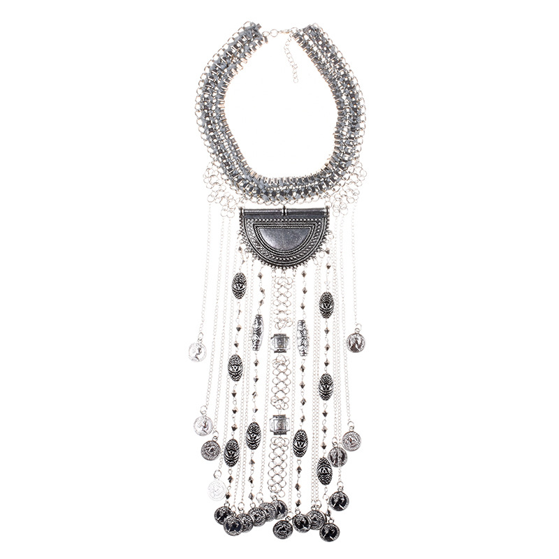 Exaggerated Necklaces From European And American Luxury Brands: High-end Crystal Gemstone Multi-layer Coin Tassel_voghion.com