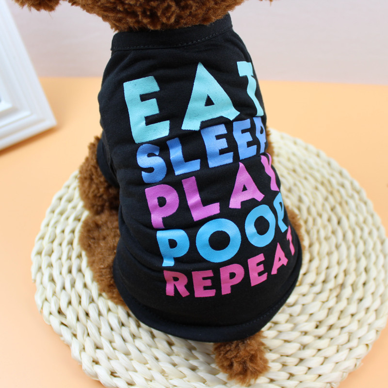 Dog clothing pet clothes multicolored letters printed cool T-shirt wholesale small big dog clothes summer thin