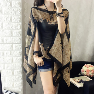 Cloak, shiffon big thin beach scarf, sun protection