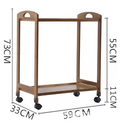 Bambú nuevo portátil comedor coche cocina rack de almacenamiento salón de belleza carro té rack de almacenamiento fábrica de coches al por mayor