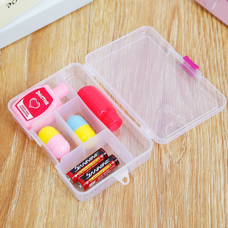 Transparent storage box, plastic jewelry, 5 cells