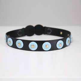 汉服革带古装腰带 唐式汉服腰带 双铊带 仿宋款演出腰带古风