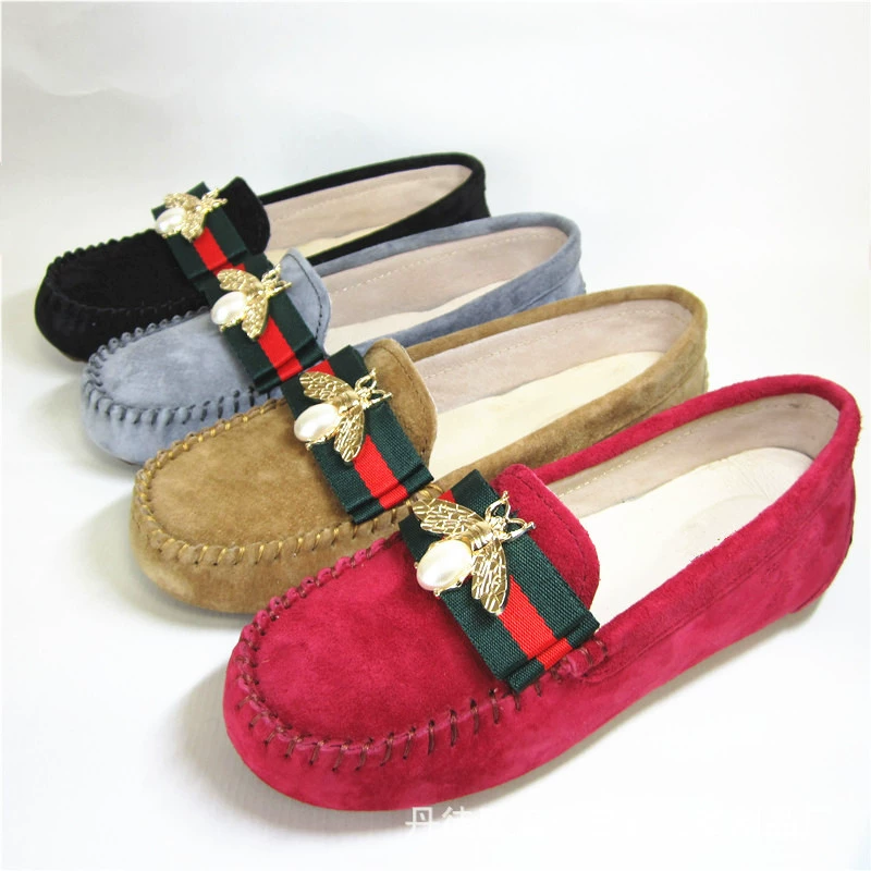 2022 новые туфли со свинками Bago Bean, женские корейские туфли на плоской подошве, весенние паровые туфли с набивкой булочек, поколение волос