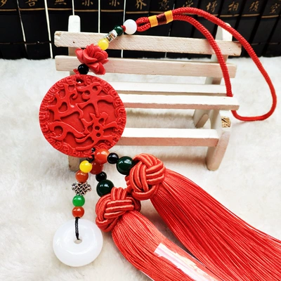 Red cinnabar car pendant accessories high content genuine goods car supplies brave gourd car pendant accessories wholesale (Car hanging) - cinnabar-car-pendant-safe-access