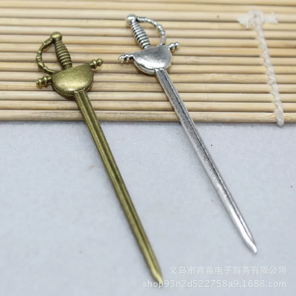 DIY Alloy Jewelry Accessories Retro Xizang Silver Swords and Daggers 6 Styles of Long Sword Accessories Cosplay Western Swords