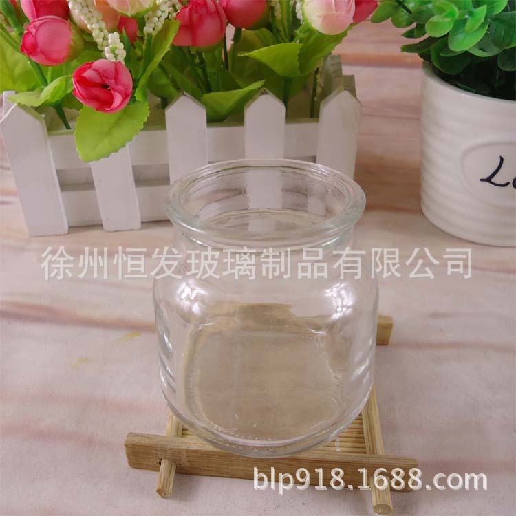 厂家直销玻璃烛台 圆形透明蜡烛罐香薰玻璃瓶 玻璃蜡烛瓶